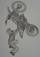 Freestyle sculpture  - Huile sur toile, 100 x 70 cm, 2006