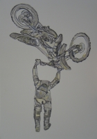 Freestyle sculpture  - Huile sur toile, 100 x 70 cm, 2006