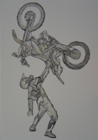 Freestyle sculpture  - Huile sur toile, 100 x 70 cm, 2006